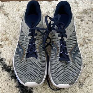 Saucony Gray and Blue Athletic Shoes Mesh Upper